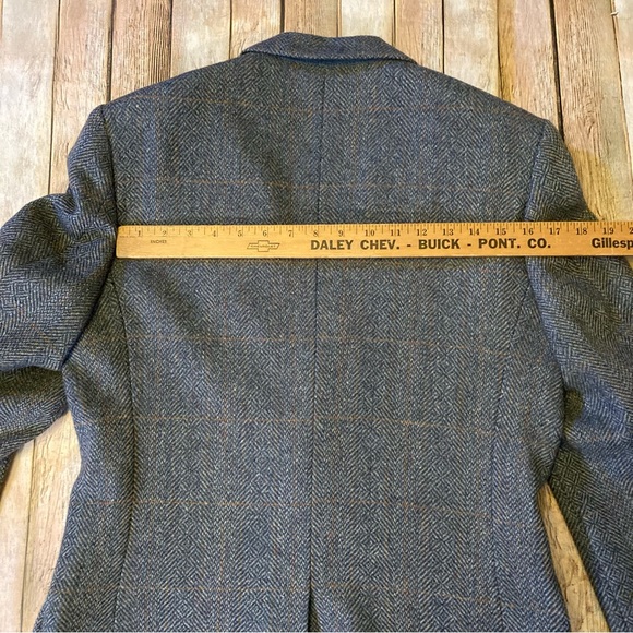 Vintage Luxury Chadmore Wool Blend Herringbone L 38 Gray/Blue/Orange Mens Blazer - Picture 12 of 12